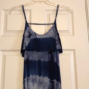 Blue tie dyed maxi dress